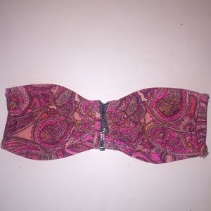 H&M Strapless paisley zipper bikini top